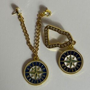 2 New Era Seattle Mariners Logo Chain Frame Hat Pin Pins Hats Hatpin Blue